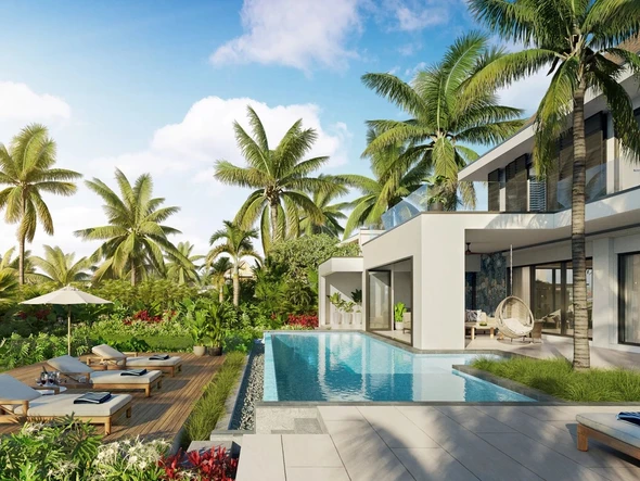 Villa de luxe en vente à Belle Mare, Île Maurice avec un accès direct à la plage